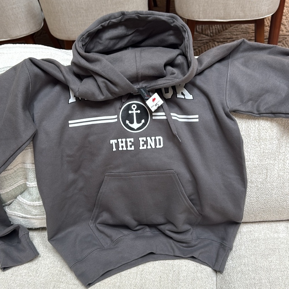 Gildan Dark Gray hooded sweatshirt - Picture 5 of 5